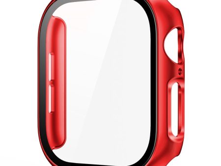 Apple Watch 10 (46mm) Hård Plast Cover m. Indbygget Skærmbeskyttelse - Rød Sale