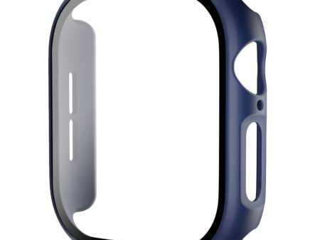 Apple Watch 10 (42mm) Hård Plast Cover m. Indbygget Skærmbeskyttelse - Mørkeblå Sale