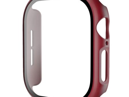 Apple Watch 10 (42mm) Hård Plast Cover m. Indbygget Skærmbeskyttelse - Mørkerød Supply