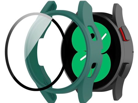 Samsung Galaxy Watch 4 (40mm)   FE (40mm) Plastik Cover m. Indbygget Skærmbeskytter - Grøn For Discount