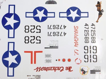 FlightLine 850mm P-51D Mustang Water Slide Decal Set For Cheap