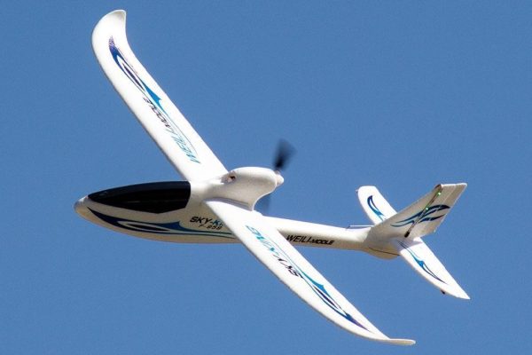 XK Sky King Glider Blue with LED Lights 750mm (29.5 ) Wingspan - RTF Online now