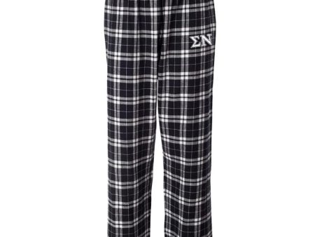 Sigma Nu Black Plaid Flannel Pants Cheap