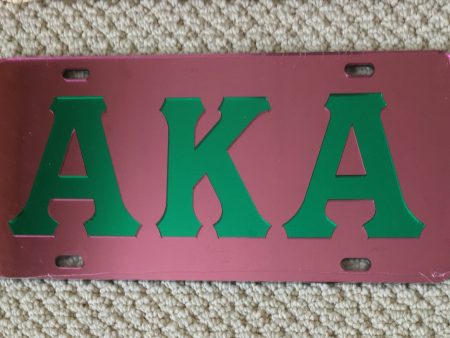 AKA License Front Plate (Pink w Green letters) For Cheap