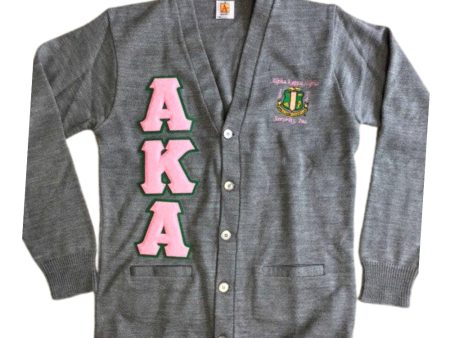 AKA Cardigan Chenille Letters Hot on Sale