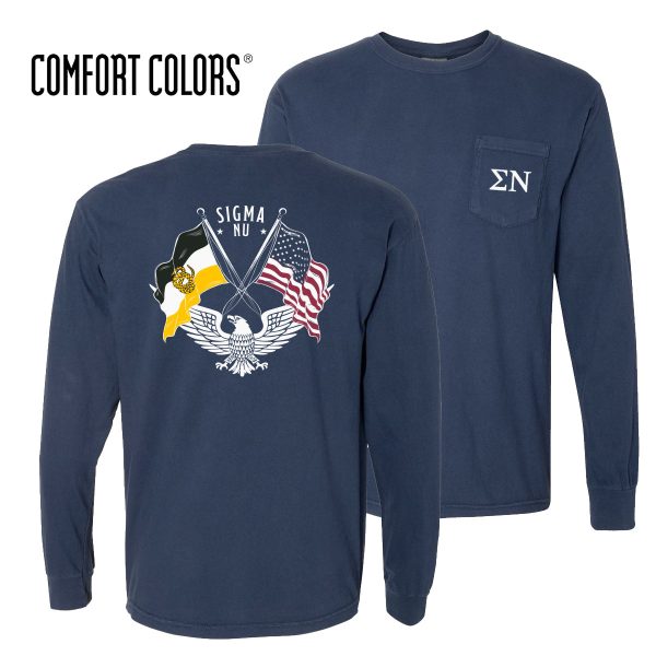 Sigma Nu Comfort Colors Navy Patriot tee Fashion