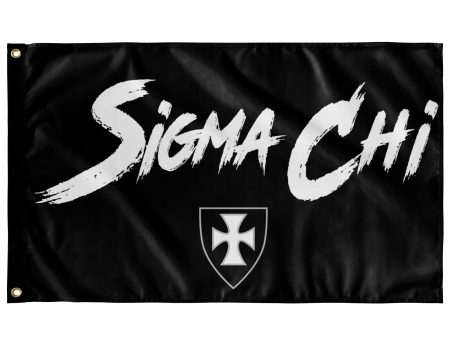 Sigma Chi Fighter Flag | Black and White Hot on Sale