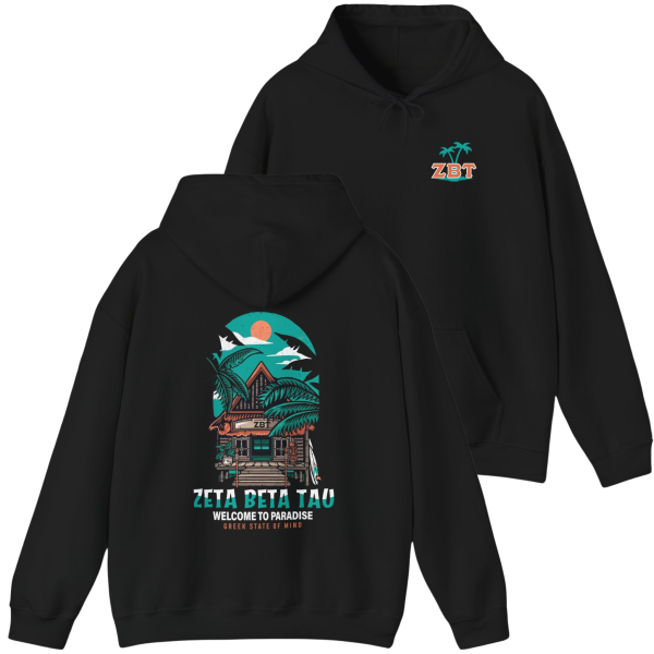 Zeta Beta Tau Graphic Hoodie | Welcome To Paradise on Sale