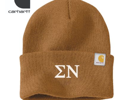 Sigma Nu Brown Carhartt Beanie Hot on Sale