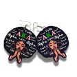 AKA Graffiti Afro Earrings For Cheap