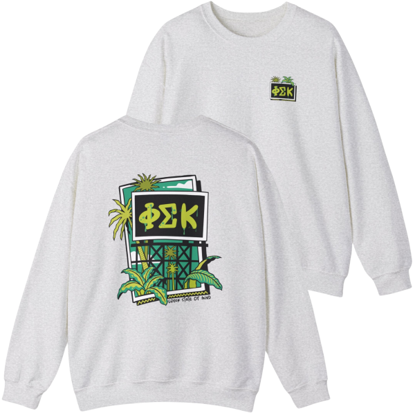 Phi Sigma Kappa Graphic Crewneck Sweatshirt | Tropical Billboard Cheap