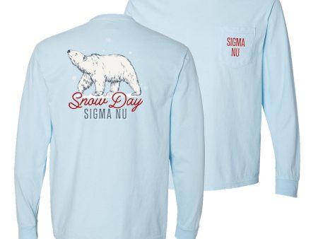 Sigma Nu Comfort Colors Snow Day Long Sleeve Pocket Tee Supply