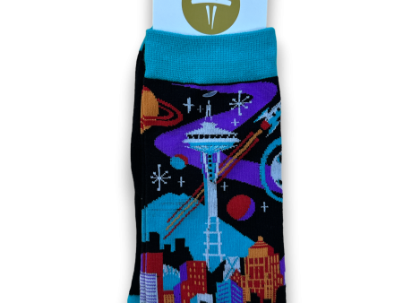 Cosmic Space Needle Socks Online now