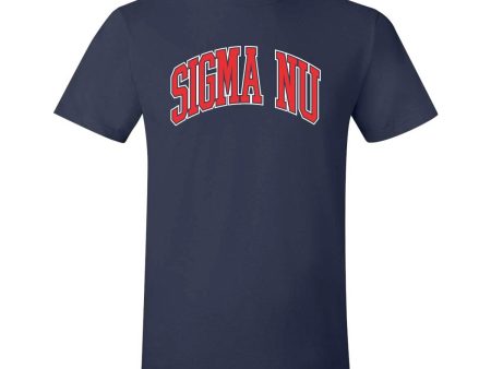 New! Sigma Nu Navy Varsity Short Sleeve Tee Hot on Sale