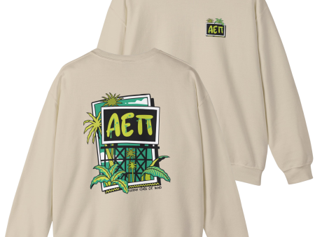 Alpha Epsilon Pi Graphic Crewneck Sweatshirt | Tropical Billboard For Cheap