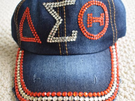 DST Distressed Demin Bling Cap Fashion