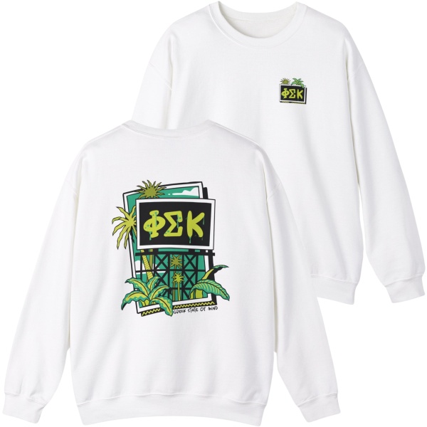 Phi Sigma Kappa Graphic Crewneck Sweatshirt | Tropical Billboard Cheap