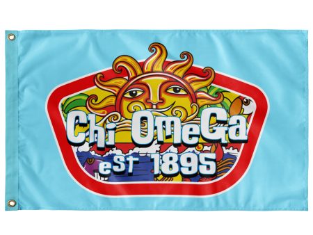 Chi Omega Flag | Summer Sol | 3  x 5  CHI OMEGA Flag for Dorms, Sorority Houses, On campus Events Online now