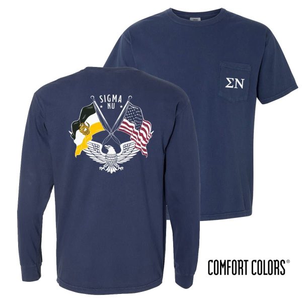 Sigma Nu Comfort Colors Navy Patriot tee Fashion