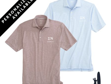 New! Sigma Nu Personalized Johnnie-O Striped Polo Supply