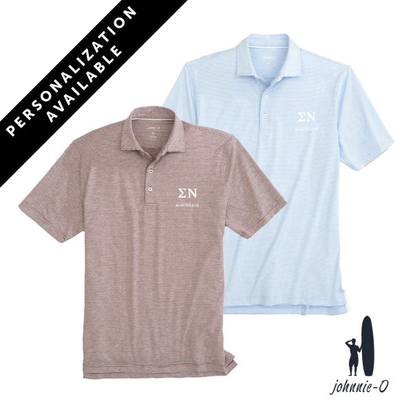 New! Sigma Nu Personalized Johnnie-O Striped Polo Supply