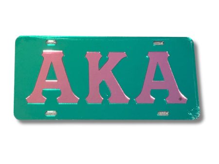 AKA License Front Plate (Green w Pink Letters) Cheap