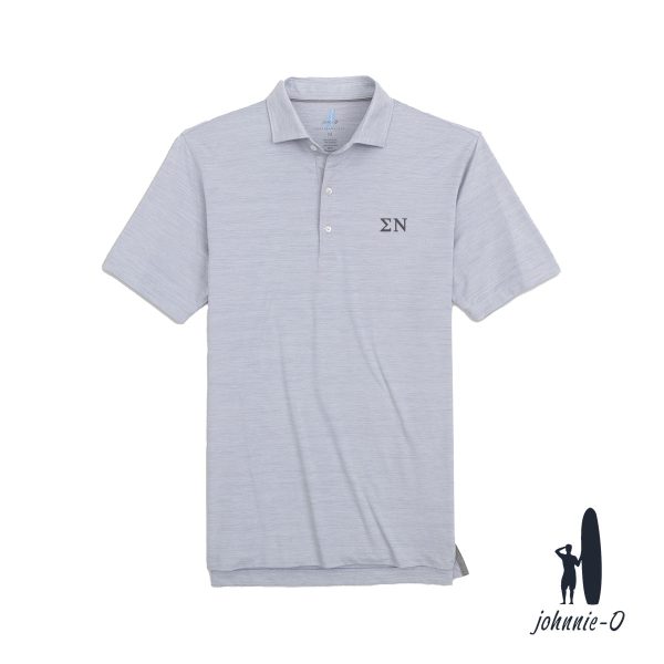 New! Sigma Nu Johnnie-O Heather Grey Polo Fashion