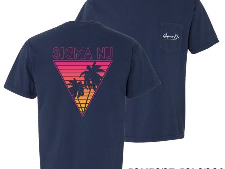 Sigma Nu Comfort Colors Navy Short Sleeve Miami Pocket Tee Fashion