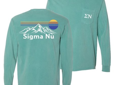 Sigma Nu Retro Mountain Comfort Colors Tee Online now