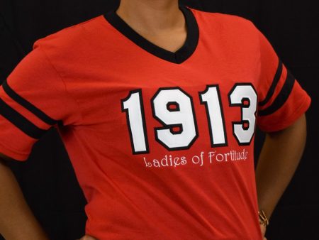 DST 1913 Red & Black V-Neck (LOF) Sale