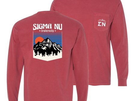 Sigma Nu Comfort Colors Long Sleeve Retro Alpine Tee Discount