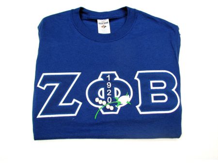 Zeta Phi Beta Embroidered Tee Blue 2 Cheap