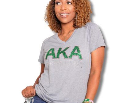 AKA Bling V-Neck Tee Online Sale