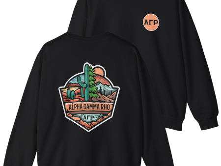 Alpha Gamma Rho Graphic Crewneck Sweatshirt | Desert Mountains Fashion