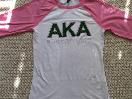 AKA Bling Raglan Tee 3 4 Sleeve For Discount