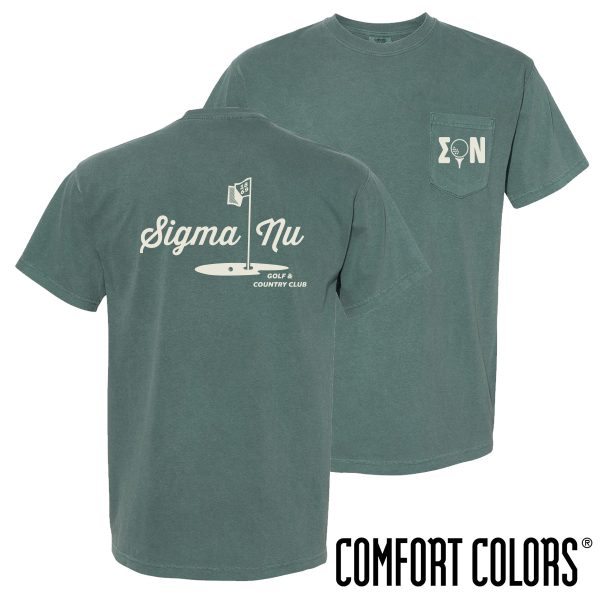 Sigma Nu Comfort Colors Par For The Course Short Sleeve Tee For Discount