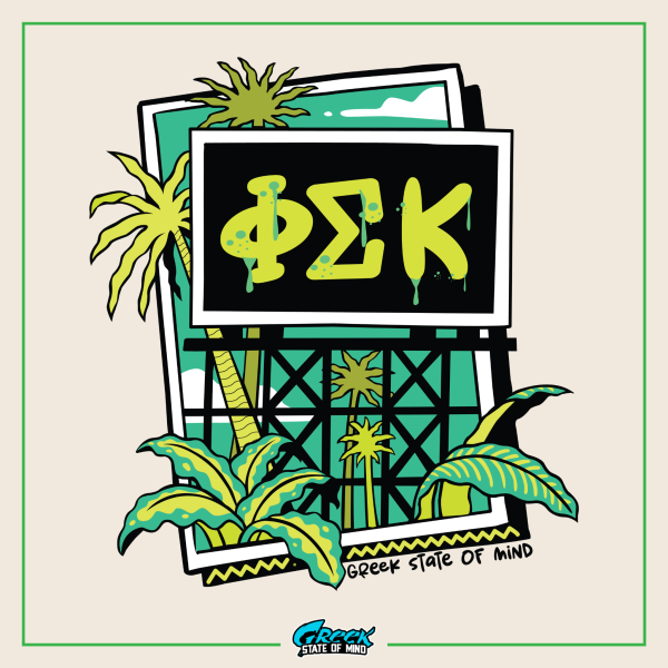 Phi Sigma Kappa Graphic Crewneck Sweatshirt | Tropical Billboard Cheap