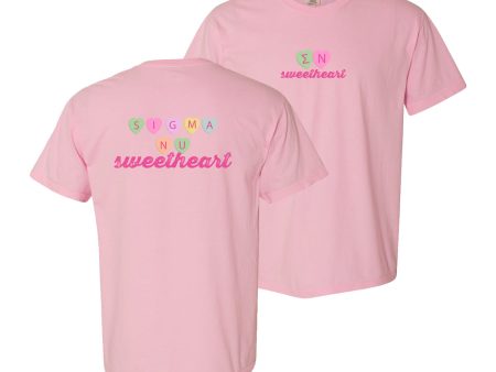 Sigma Nu Comfort Colors Candy Hearts Short Sleeve Tee Online Hot Sale