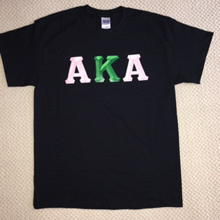 AKA 3D Greek letter T-shirt Fashion