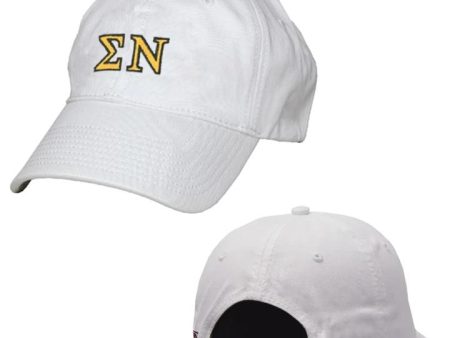 Sigma Nu White Greek Letter Adjustable Hat Online