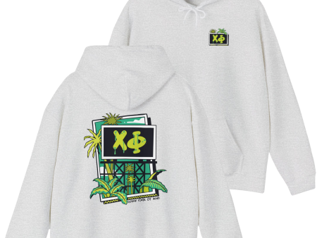 Chi Phi Graphic Hoodie | Tropical Billboard For Cheap