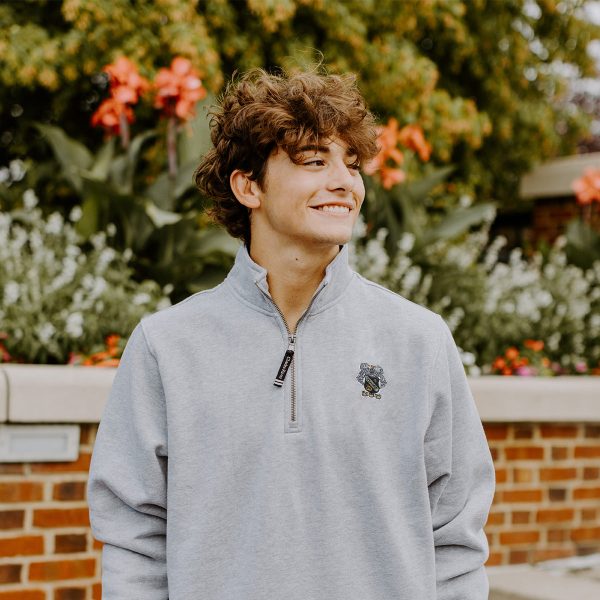 Sigma Nu Embroidered Crest Gray Quarter Zip Online