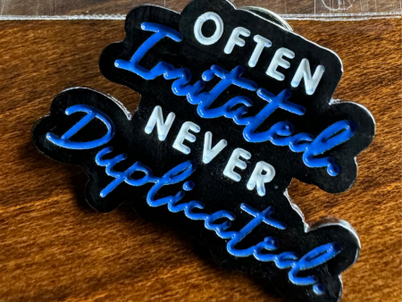 Never Duplicated Lapel Pin Online now