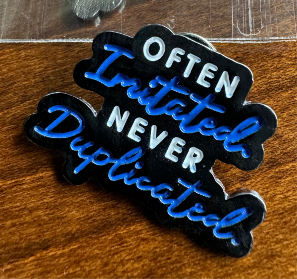 Never Duplicated Lapel Pin Online now