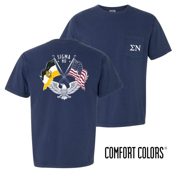 Sigma Nu Comfort Colors Navy Patriot tee Fashion