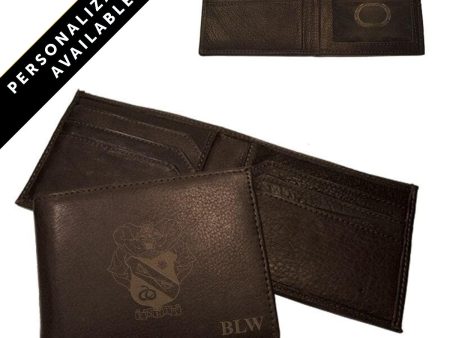 Sigma Nu Personalized Leather Crest Wallet Online now