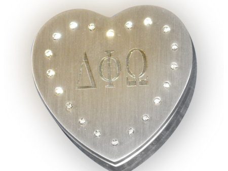 Delta Phi Omega Heart Shaped Jewelry Box For Sale