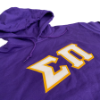 Sigma Pi Stitched Letter Hoodie | Purple | White with Gold Border Fashion