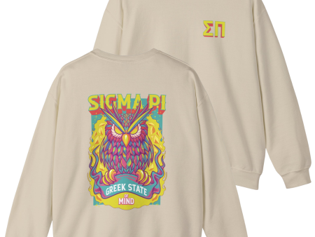 Sigma Pi Graphic Crewneck Sweatshirt | Woodstock Owl For Discount