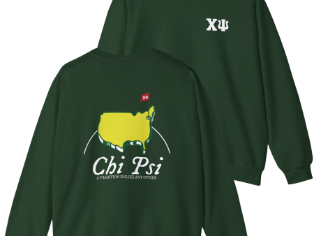 Chi Psi Graphic Crewneck Sweatshirt | The Masters on Sale